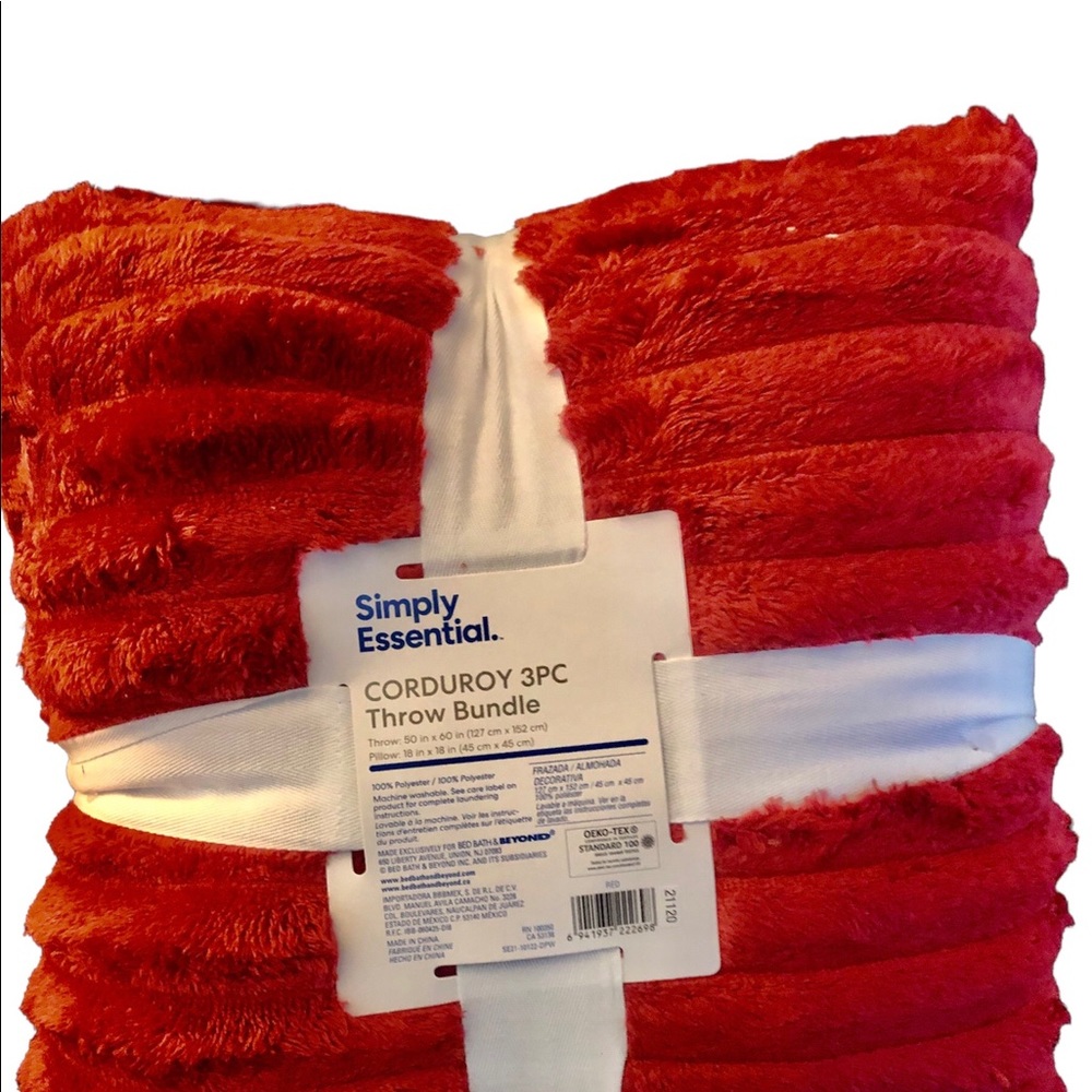 Simply Essential Corduroy 3pc THROW BUNDLE, real stuff so soft